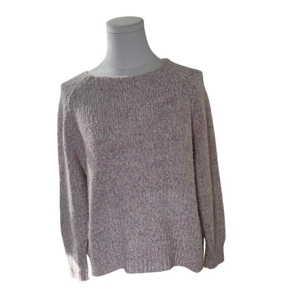 Anthropologie Sweater Small Pink Marled Knit Boxy Drop Shoulder Pullover - Picture 11 of 11